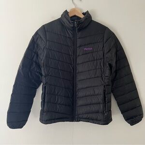 Marmot Down Puffer Jacket Black Size Medium 800 Goose Down Fill Warm Winter